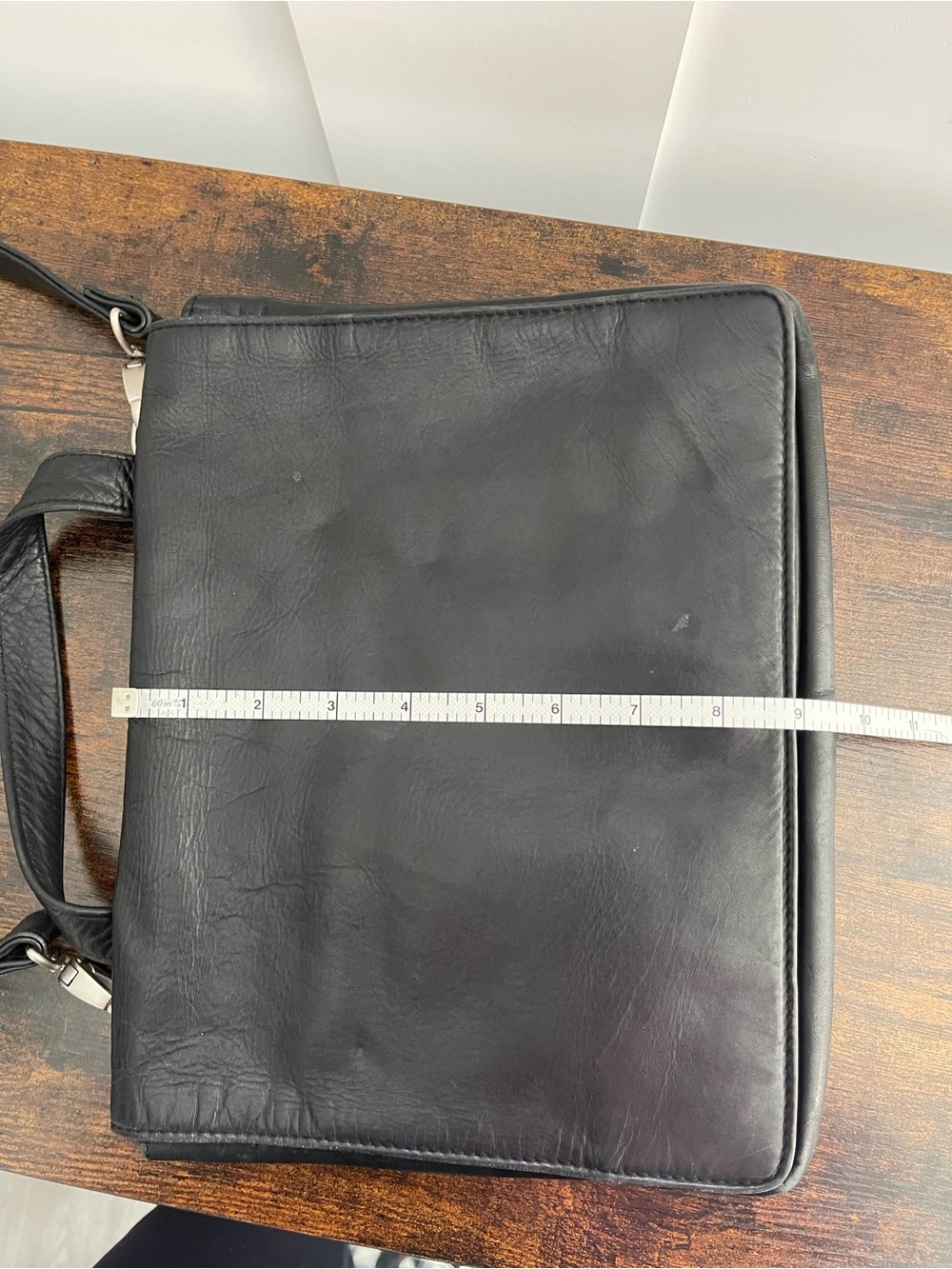 Wilsons Leather Black Leather Messenger Bag with Top Handle - Picture 12 of 12